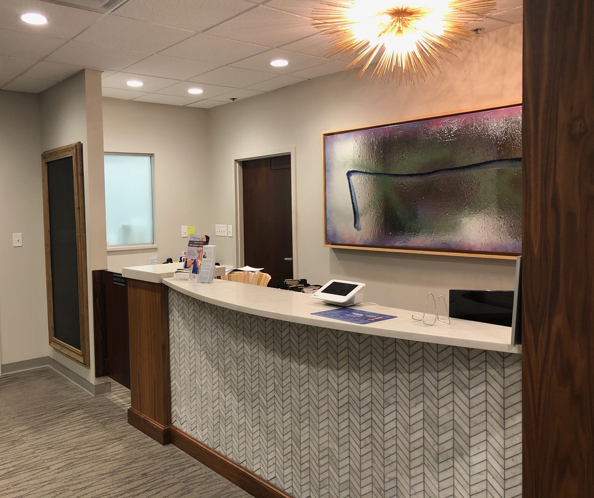 Reception desk at the Indianapolis clinic